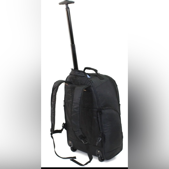 Protege 22" Black Rolling Backpack with Telescopic Handle - Picture 3 of 7